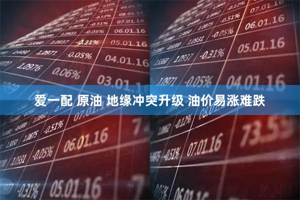 爱一配 原油 地缘冲突升级 油价易涨难跌