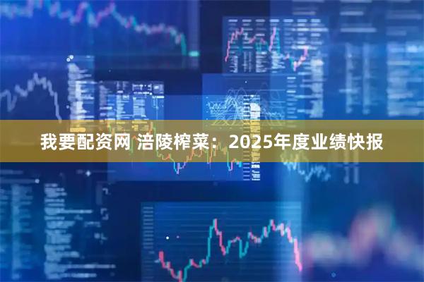 我要配资网 涪陵榨菜：2025年度业绩快报