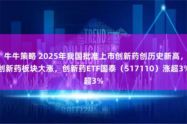 牛牛策略 2025年我国批准上市创新药创历史新高，创新药板块大涨，创新药ETF国泰（517110）涨超3%