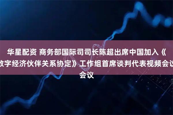 华星配资 商务部国际司司长陈超出席中国加入《数字经济伙伴关系协定》工作组首席谈判代表视频会议